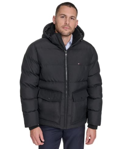 Мужская утепленная куртка Tommy Hilfiger с капюшоном и двумя карманами