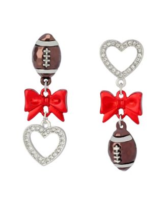 Серьги Betsey Johnson из искусственного камня Kick Off Football Mismatch