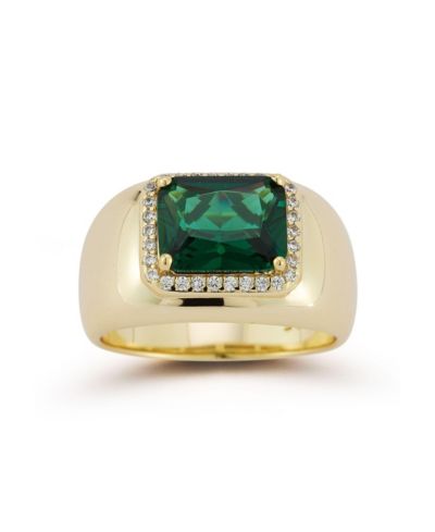 Rachel Zoe Plated Sterling Radiant Cut Dome Ring
