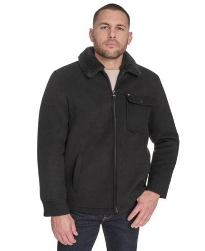 Tommy Hilfiger Men's Wool Blend Jacket with Sherpa Collar