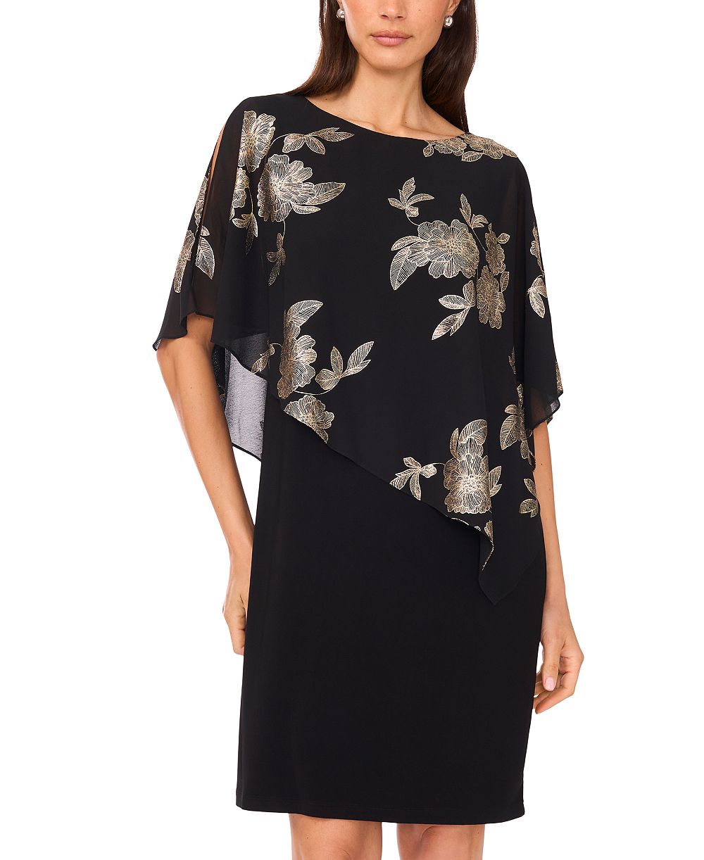 MSK Petite Foil Cape Short Dress