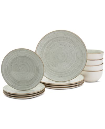 Haven Speckled Sage 12 Pc. Dinnerware Set, Service for 4, Exclusively at Macy's