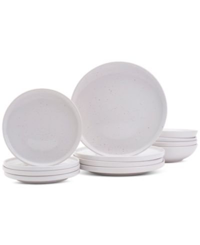 Haven Speckled White 12 Pc. Dinnerware Set, Service for 4, Exclusively at Macy's