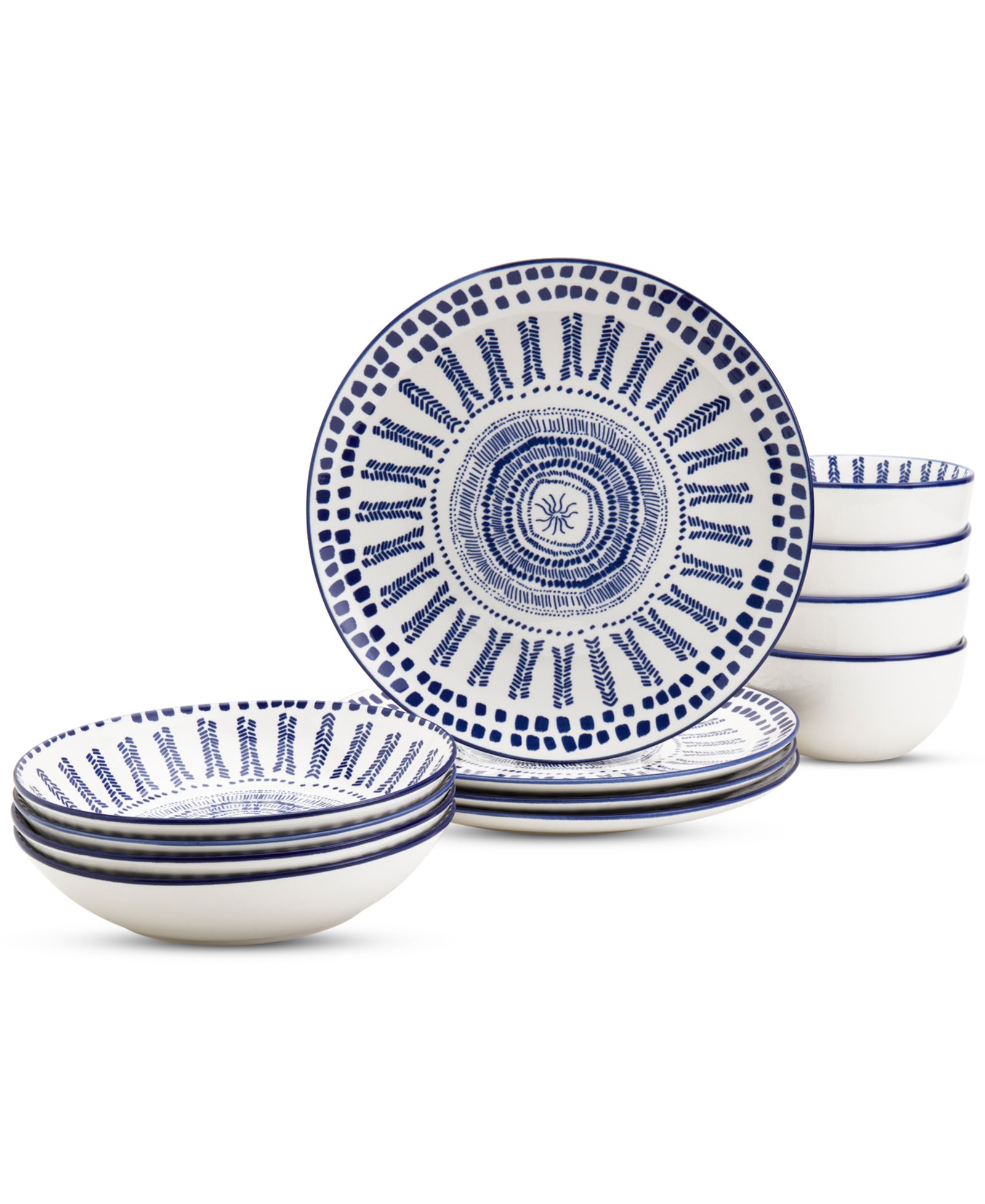 Haven Blue Mykonos 12 Pc. Dinnerware Set, Service for 4, Exclusively at Macy's