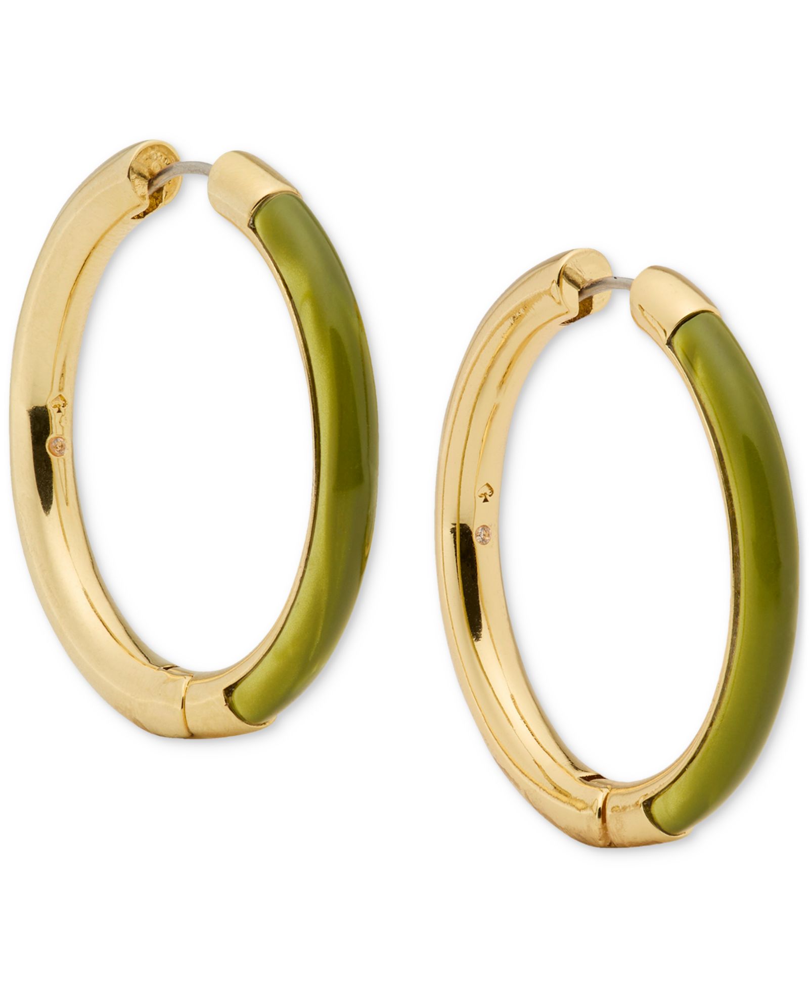 kate spade new york Серьги-кольца Interlock Tortoise Gold-Tone Medium 1.34"