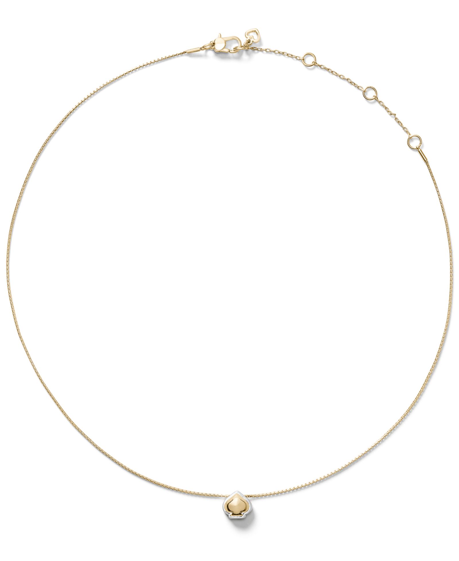 kate spade new york Two-Tone Sculpted Spade Mini Pendant Necklace