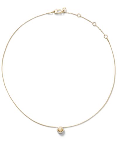 kate spade new york Two-Tone Sculpted Spade Mini Pendant Necklace