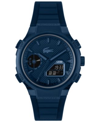 Lacoste Мужской LC33 Navy Silicone Strap Watch, 44.8mm
