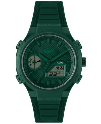 Lacoste Мужские часы LC33 Green Silicone Strap, 44.8mm