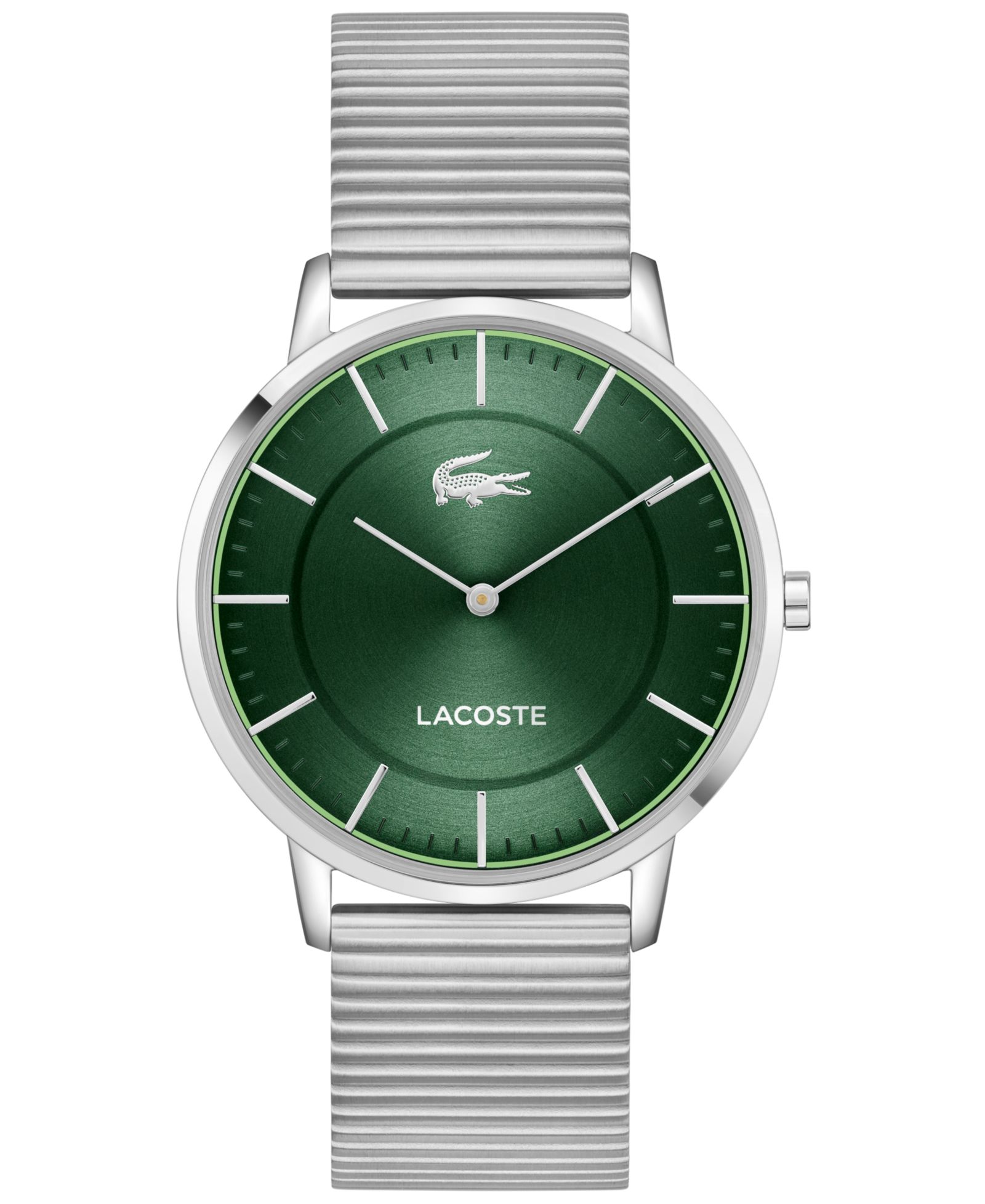 Lacoste Мужские часы Crocorigin Silver Tone Stainless Steel Bracelet 40.5mm