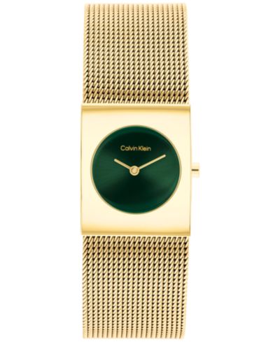 Calvin Klein Women's CK Pulse Gold Tone Stainless Steel Mesh Bracelet Watch 21.5mm