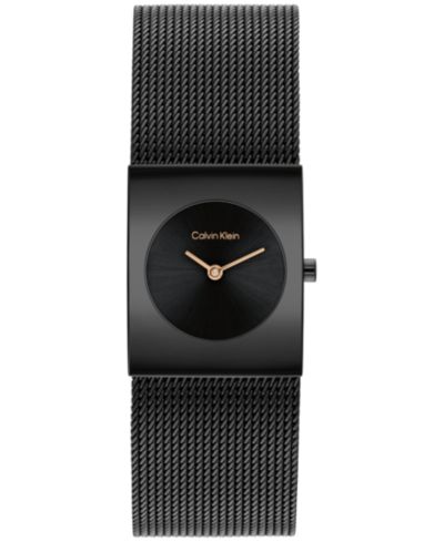 Calvin Klein Women's CK Pulse Black IP Stainless Steel Mesh Bracelet Watch 21.5mm