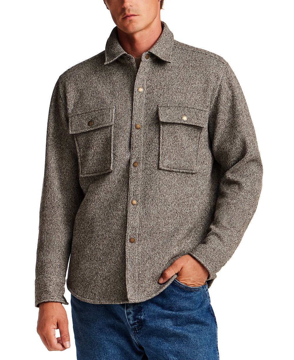 Weatherproof Vintage Men's Mixy Knit Snap-Front Shirt Jacket