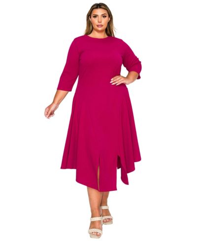 L I V D Plus Size Vida Split Hem Dress