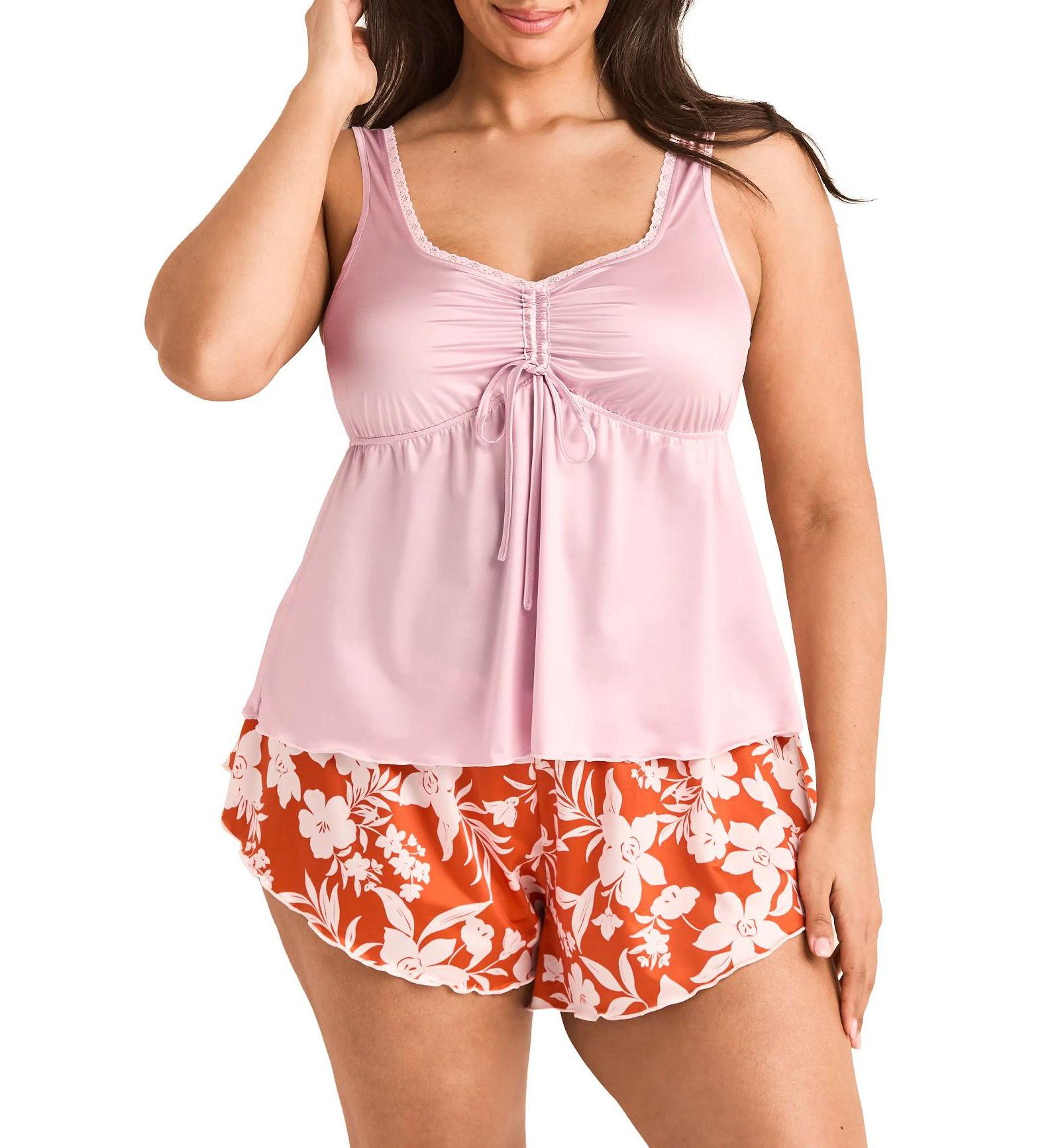 Adore Me Plus Size Lavern Pajama Tank Top and Shorts Set
