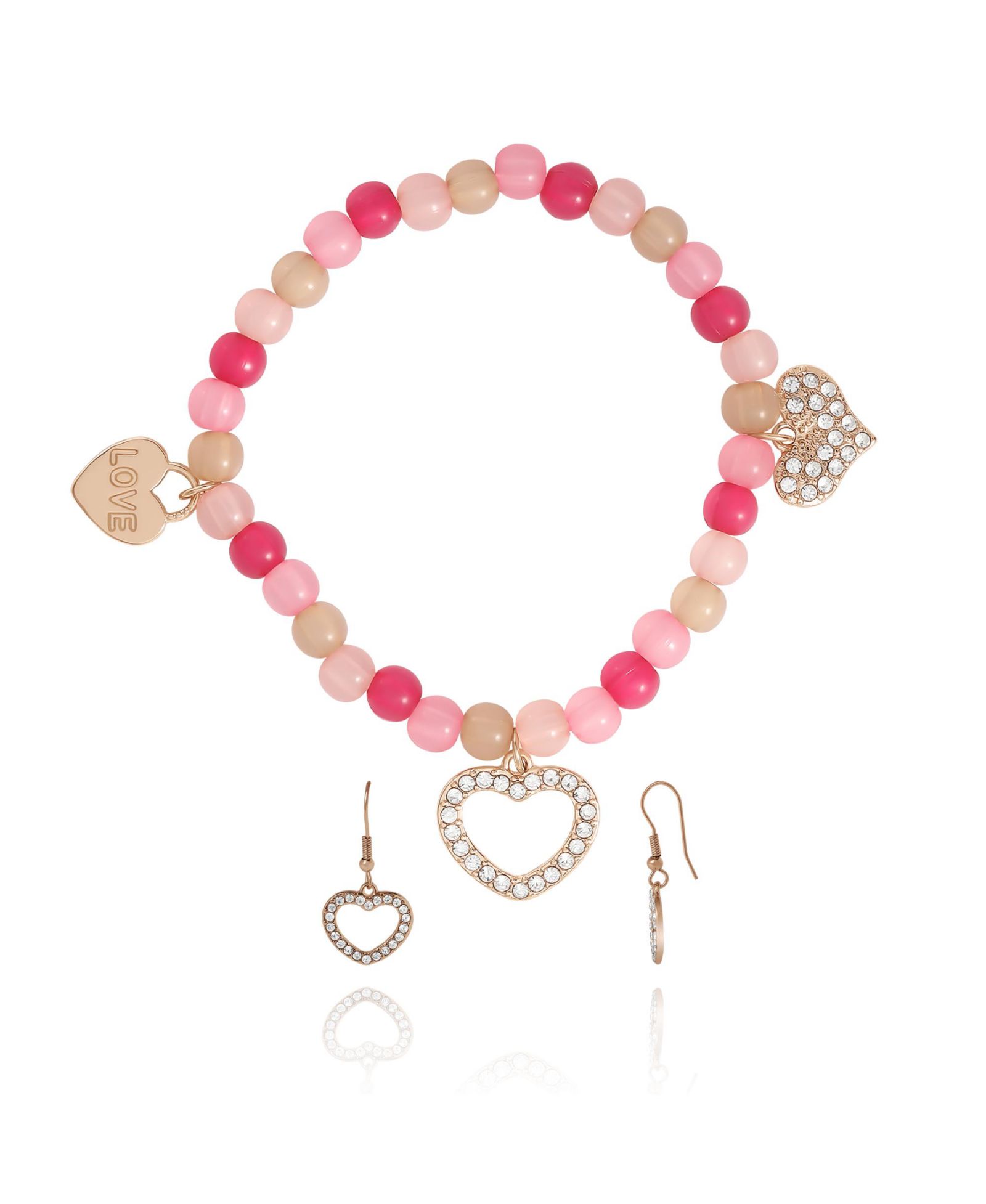 Набор браслет и серьги Jessica Simpson Kids Heart Charm