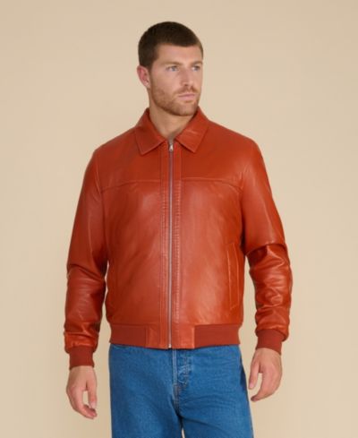 Furniq UK Men's Mason Leather Bomber Jacket