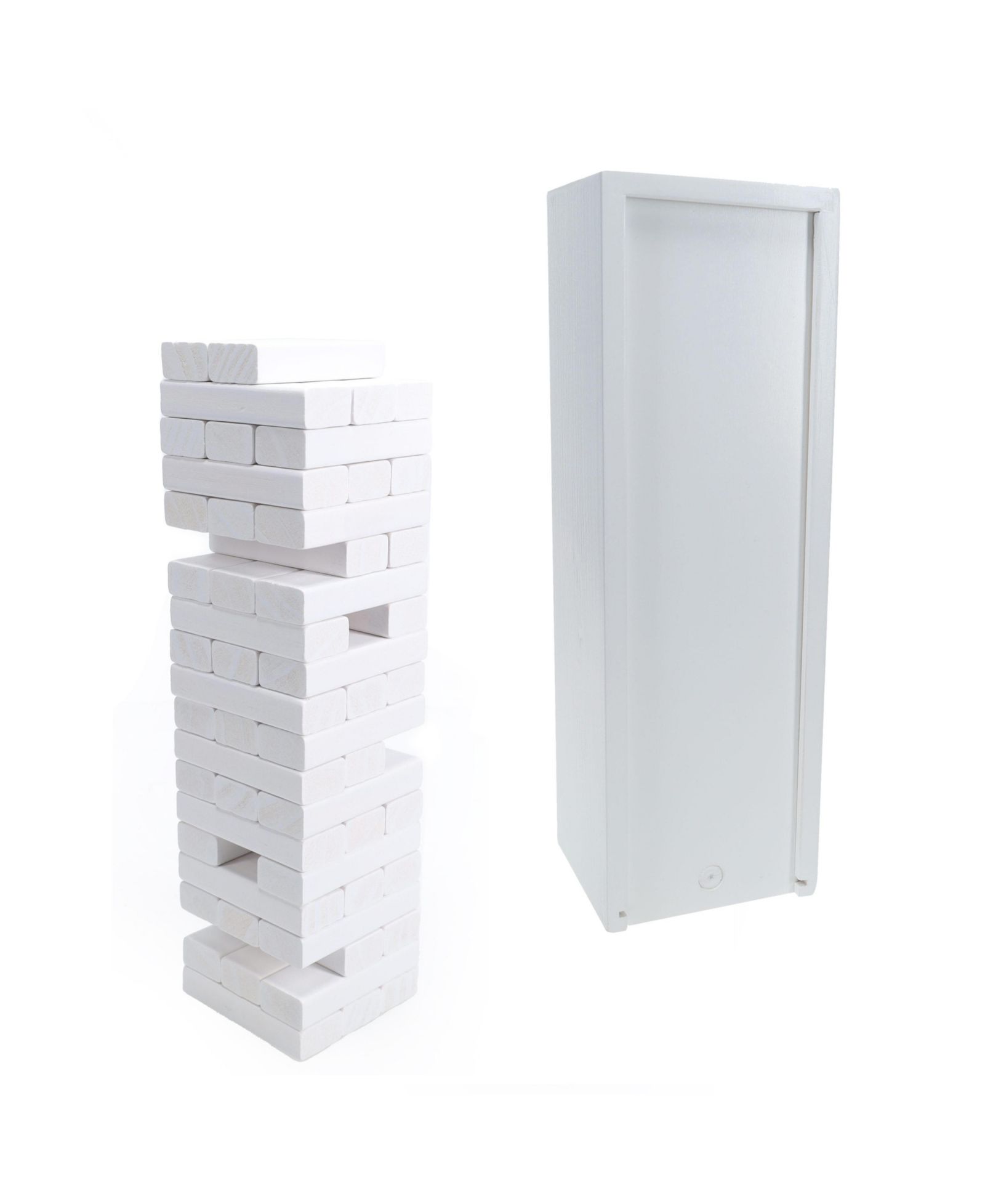 Игра WE Games White Wooden Blocks Stacking Tower с белым деревянным коробом, 12 in.