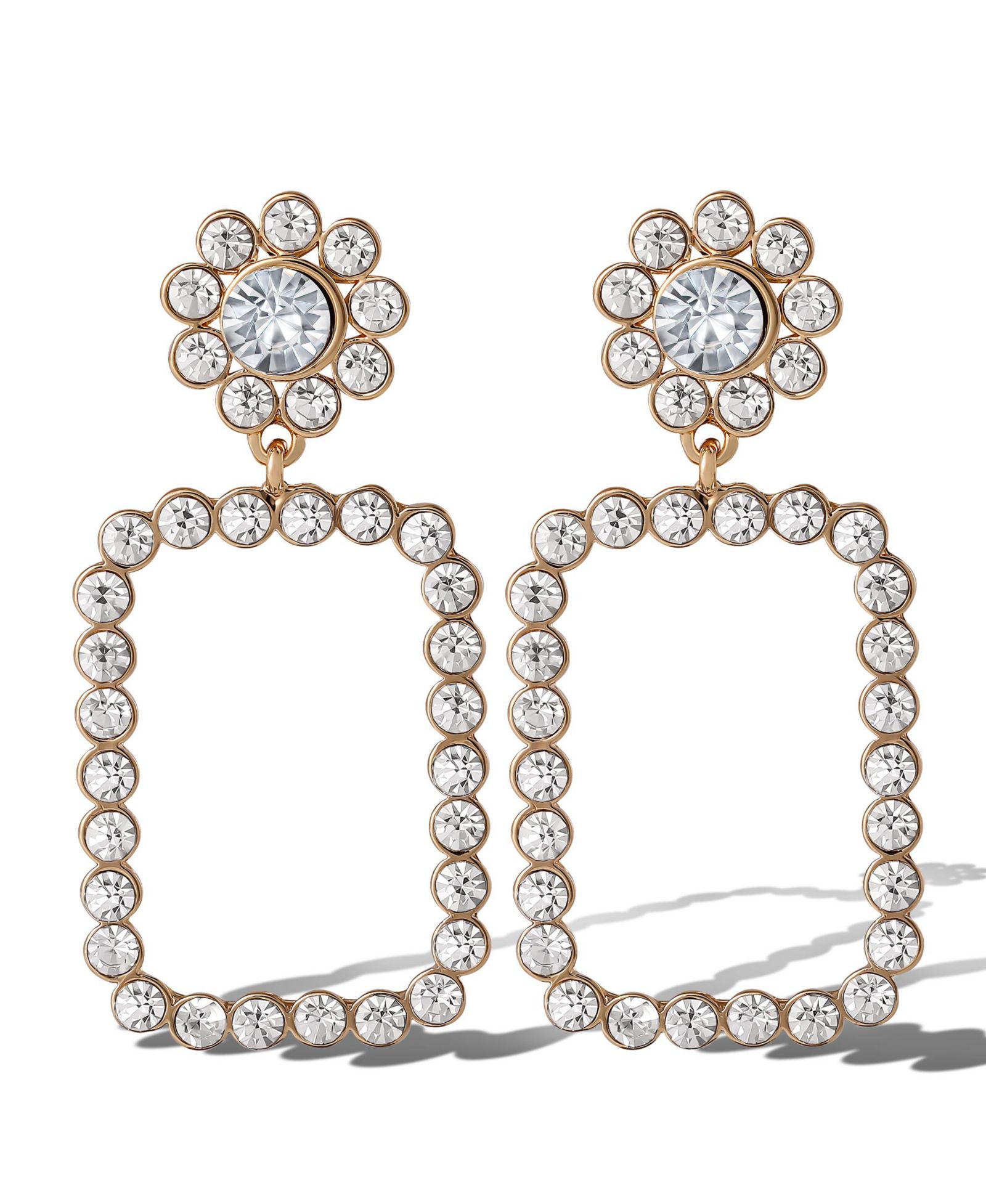 Jessica Simpson Серьги-подвески Tone Pave, прямоугольные