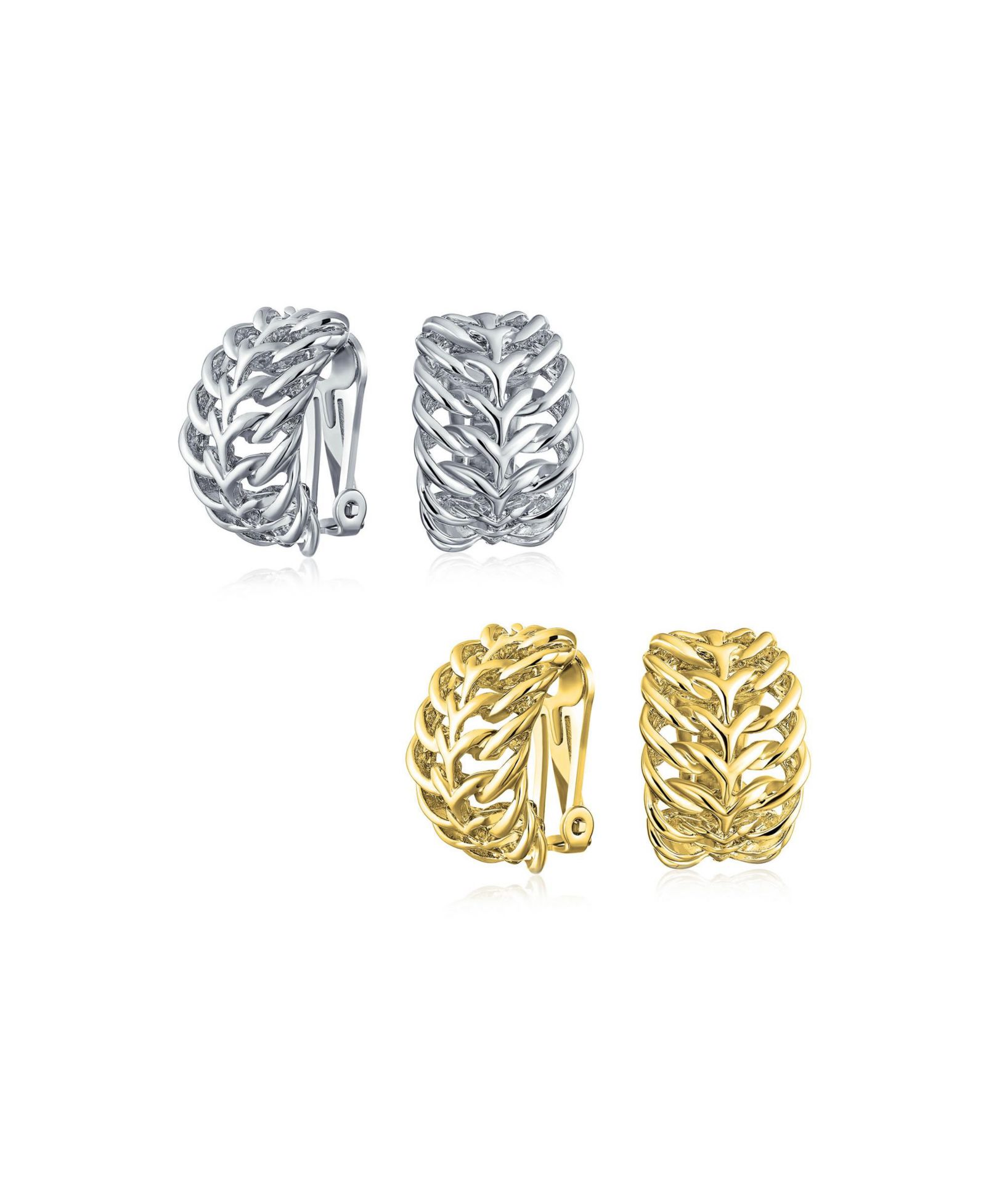 Серьги Bling Jewelry Open Weave Cable Leaf Feather