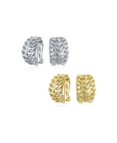 Серьги Bling Jewelry Open Weave Cable Leaf Feather
