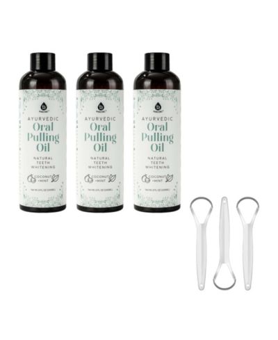 Набор масла для орального полоскания Pursonic Ayurvedic с скребками для языка