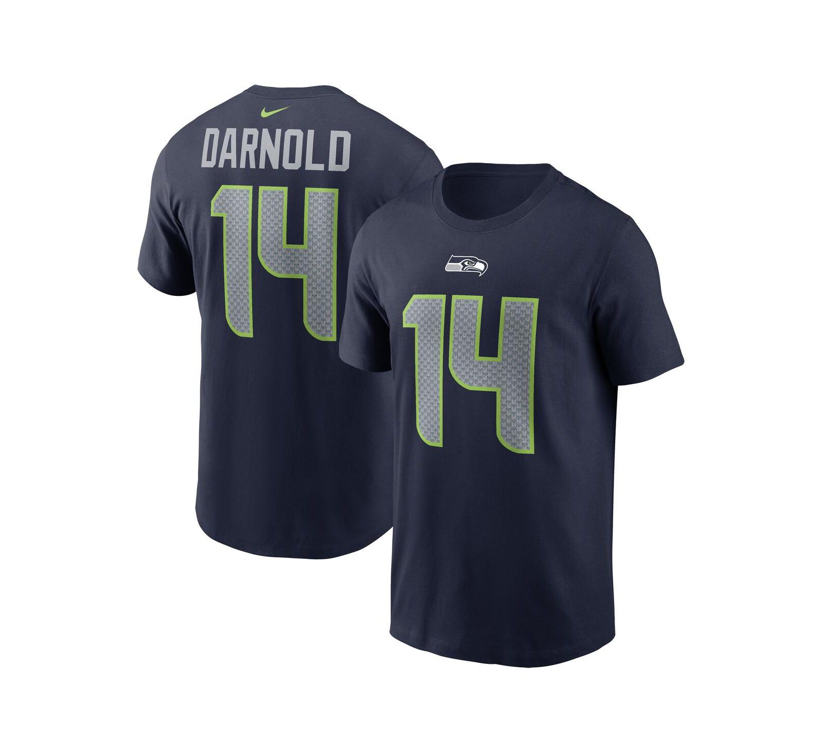 Мужская футболка Nike Sam Darnold College Navy Seattle Seahawks Name & Number