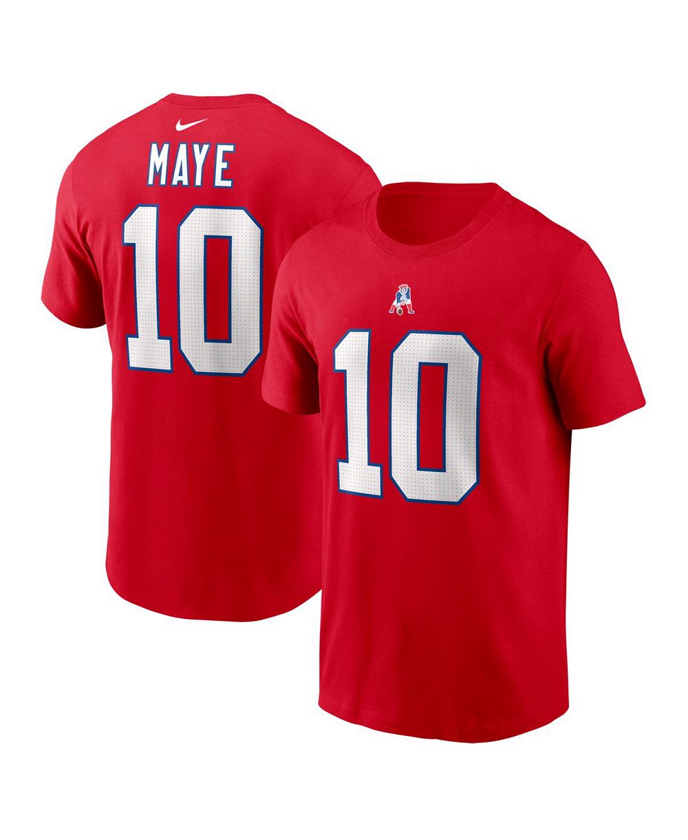 Nike Мужская футболка Drake Maye Red New England Patriots