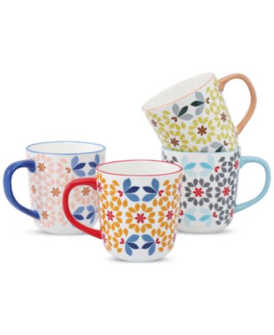 Набор кружек Lorren Home Trends Geo Floral, 4 шт