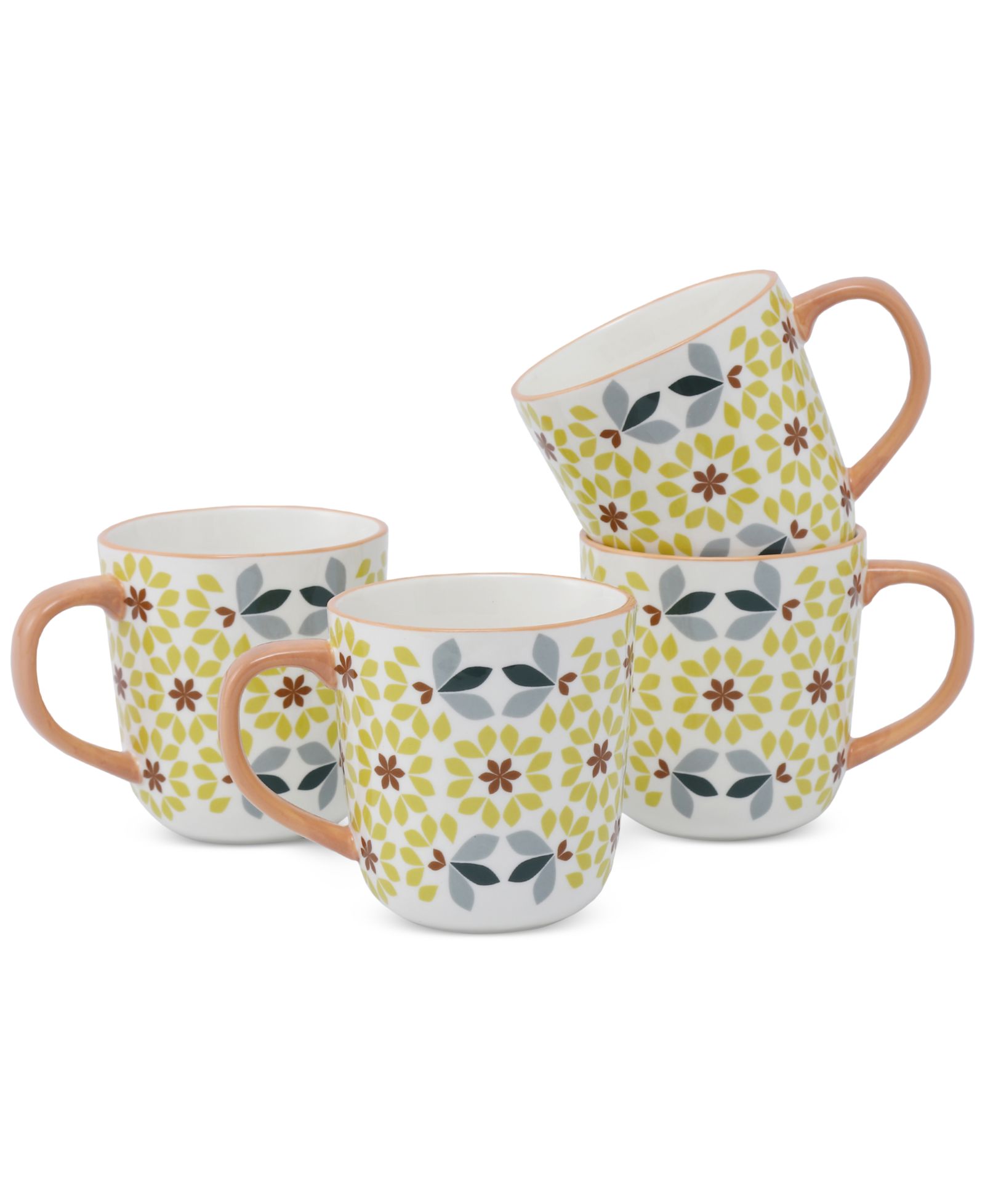 Набор кружек Lorren Home Trends Geo Floral, 4 шт.