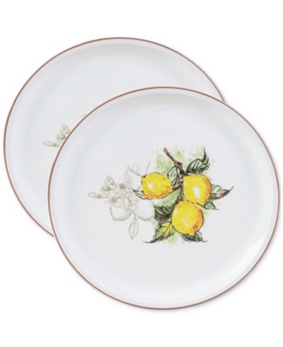 Lorren Home Trends Lemon Round Pizza Serving Platters, Set of 2