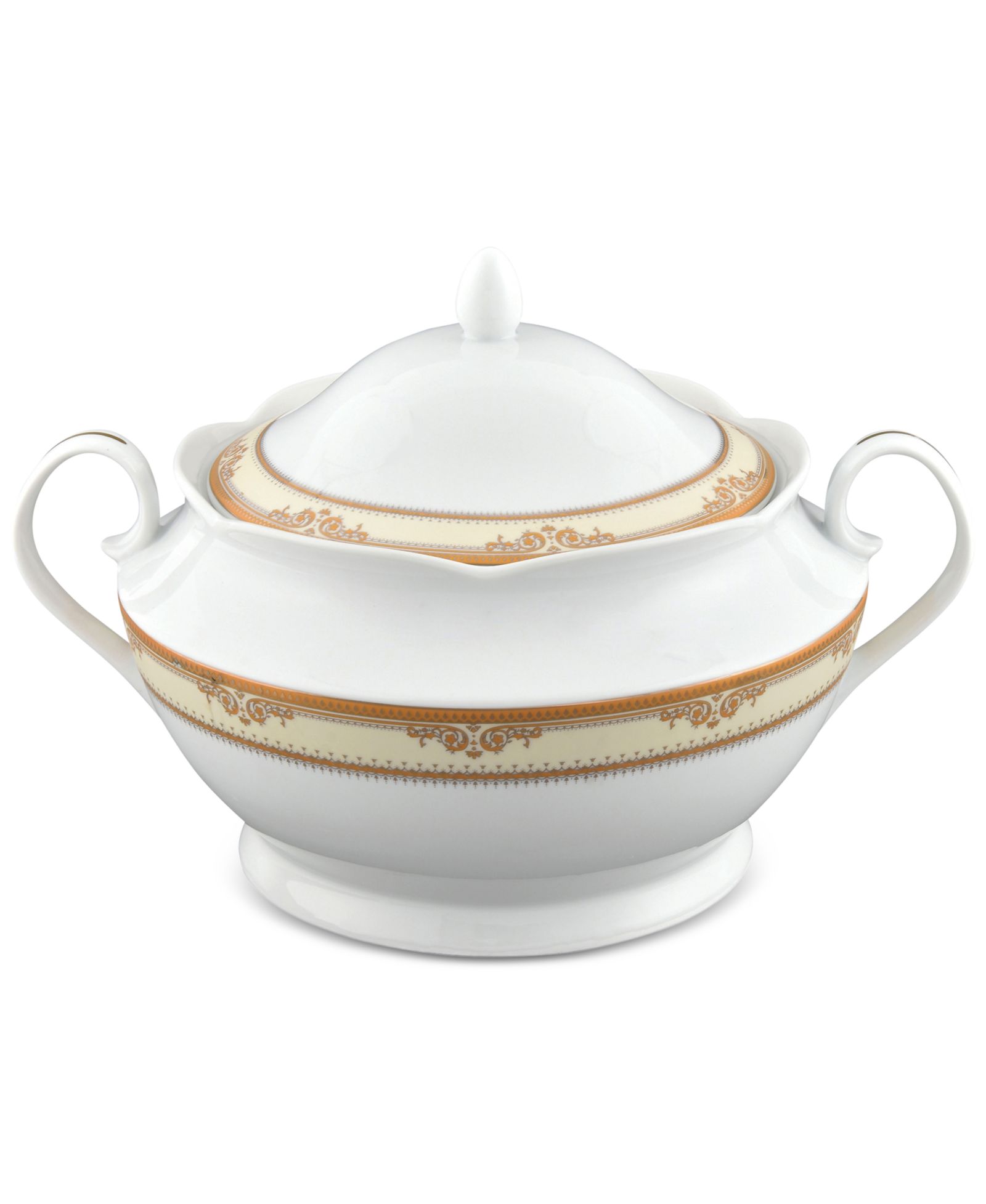 Lorren Home Trends фарфоровая супница с крышкой Isabella