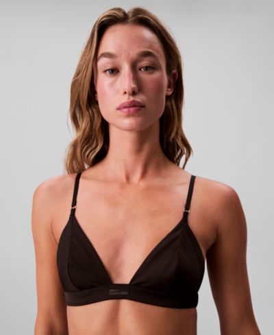 Calvin Klein Women's Signature Satin Unlined Triangle Bra QF8392