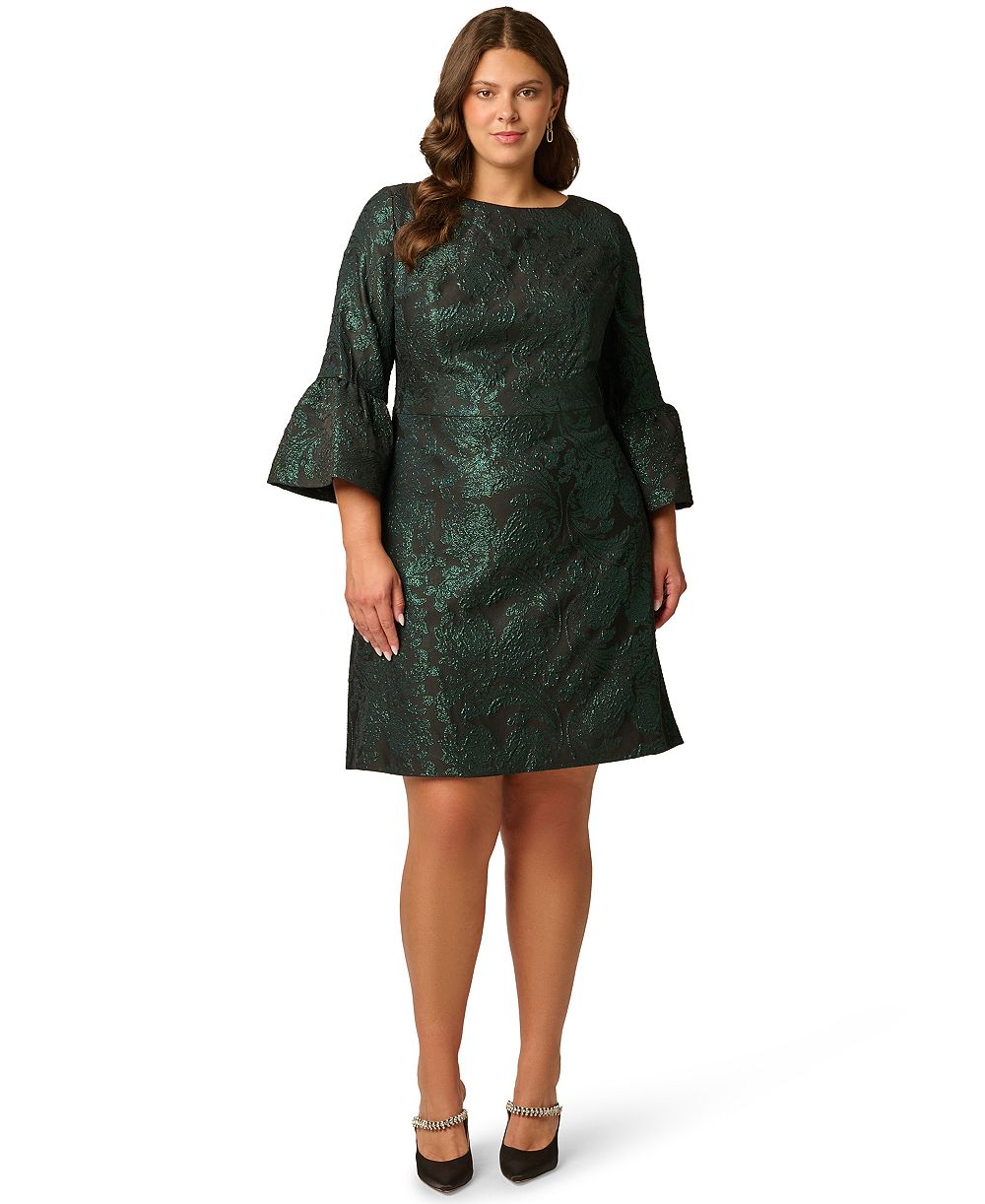 Adrianna Papell Plus Size A-Line Jacquard Dress
