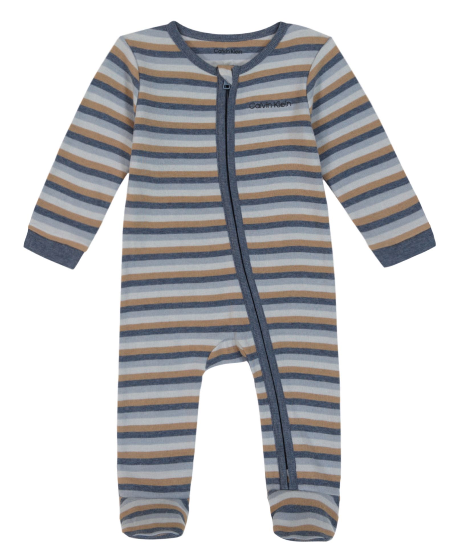 Calvin Klein Baby Boys' Zip-Front Footed Coverall