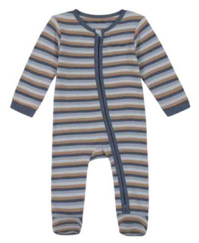 Calvin Klein Baby Boys' Zip-Front Footed Coverall