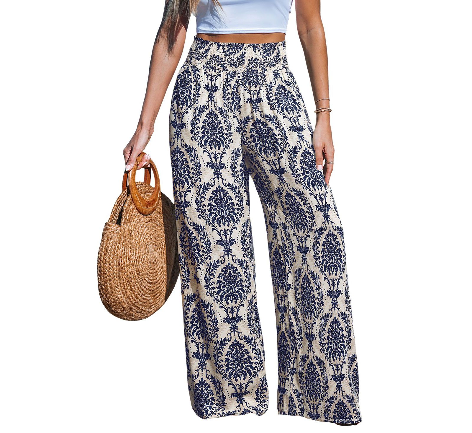 Cupshe Women's Gilded Sands Ornate Pants