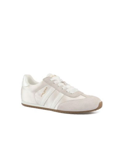 Beige/white leather