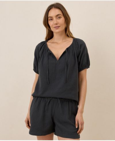 Pact Organic Cotton Coastal Double Gauze Boho Popover