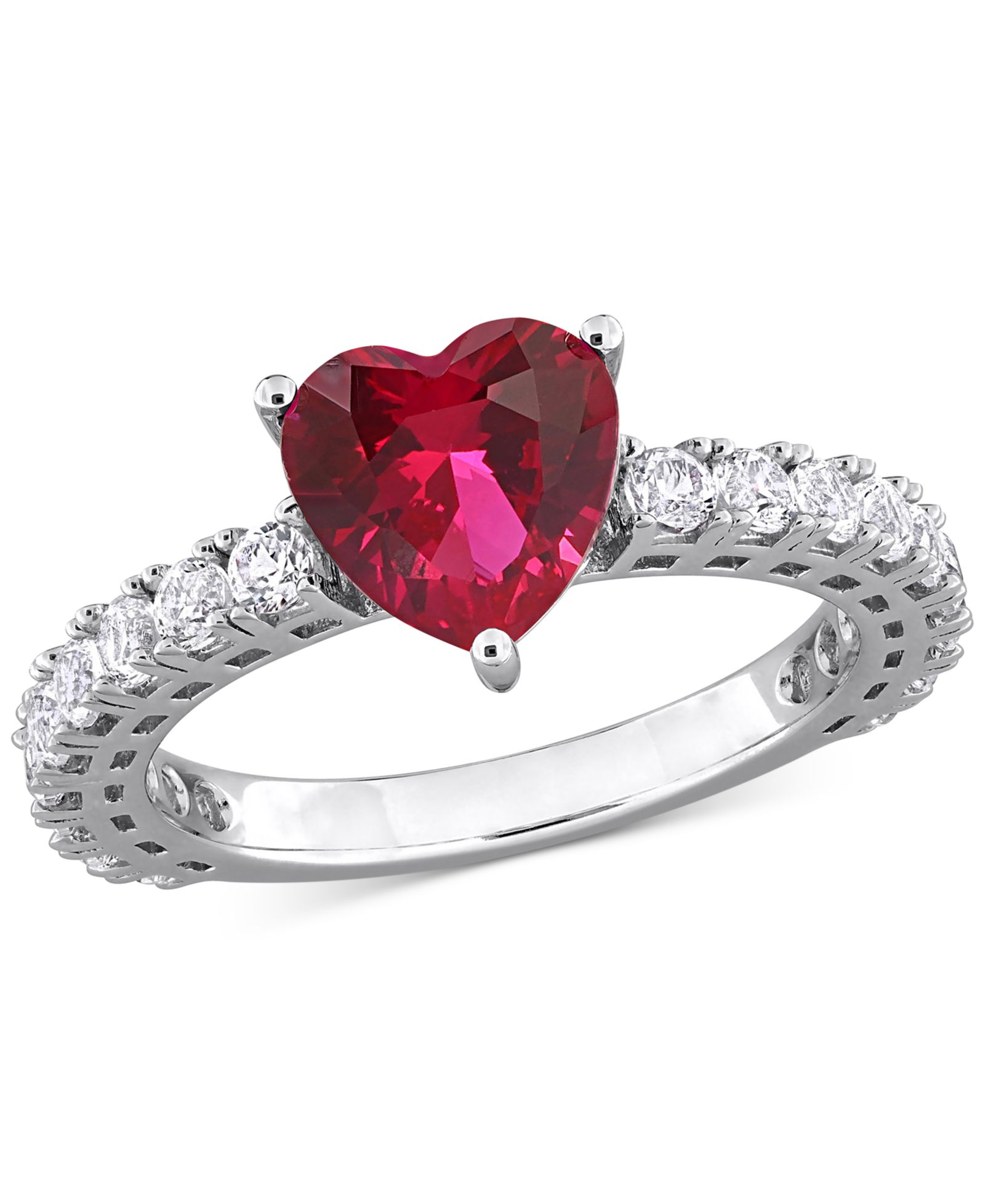 Ruby (3/4 ct. t.w.) & White Sapphire (1 ct. t.w.) Band in Sterling Silver
