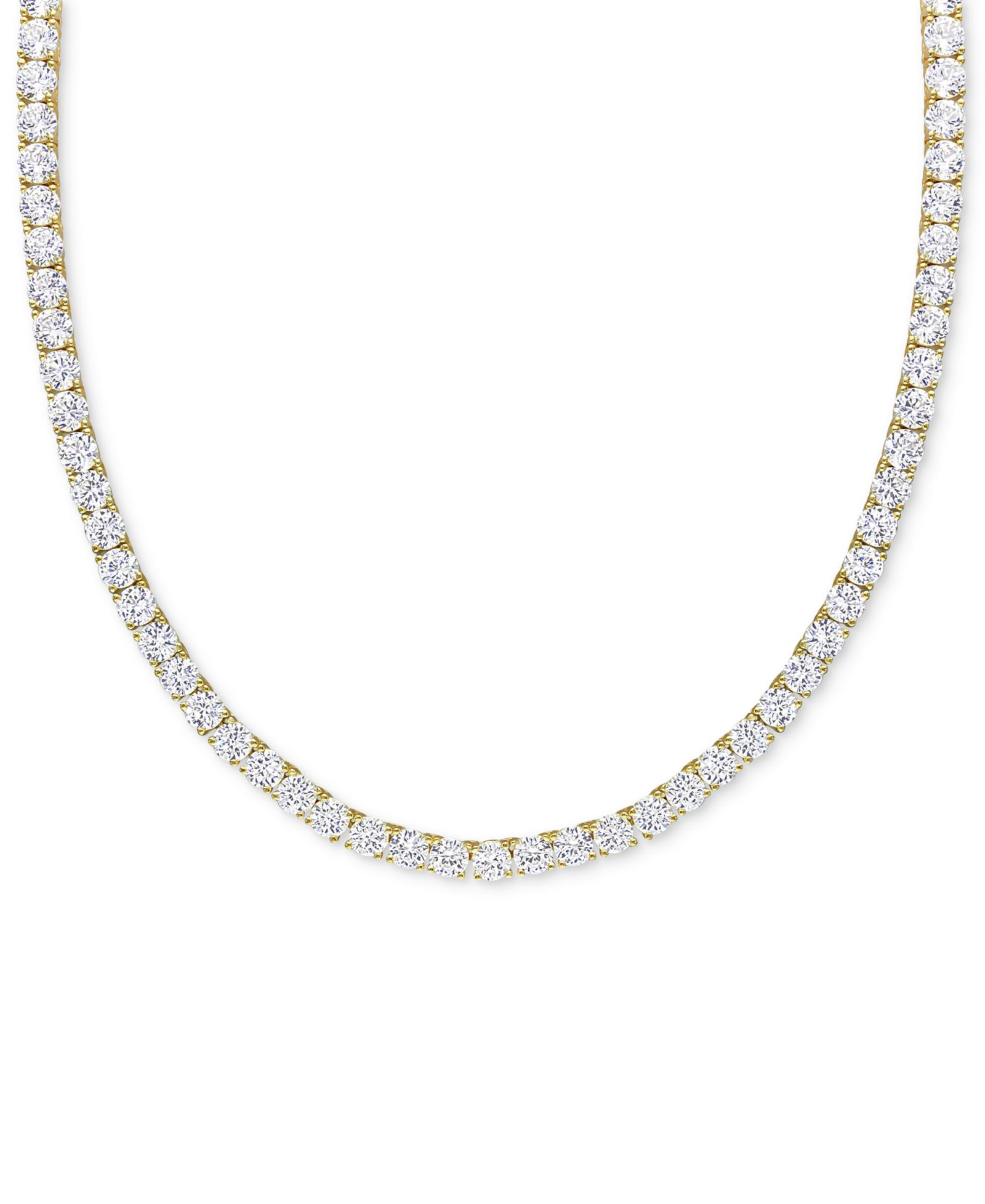 Macy's Колье с белым сапфиром Lab Grown (33 ct. t.w.) в Sterling Silver, 18"