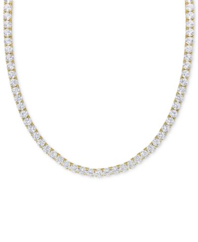 Macy's Колье с белым сапфиром Lab Grown (33 ct. t.w.) в Sterling Silver, 18"
