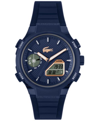 Lacoste Мужские часы LC33 Midnight Navy Silicone Strap, 44.8mm