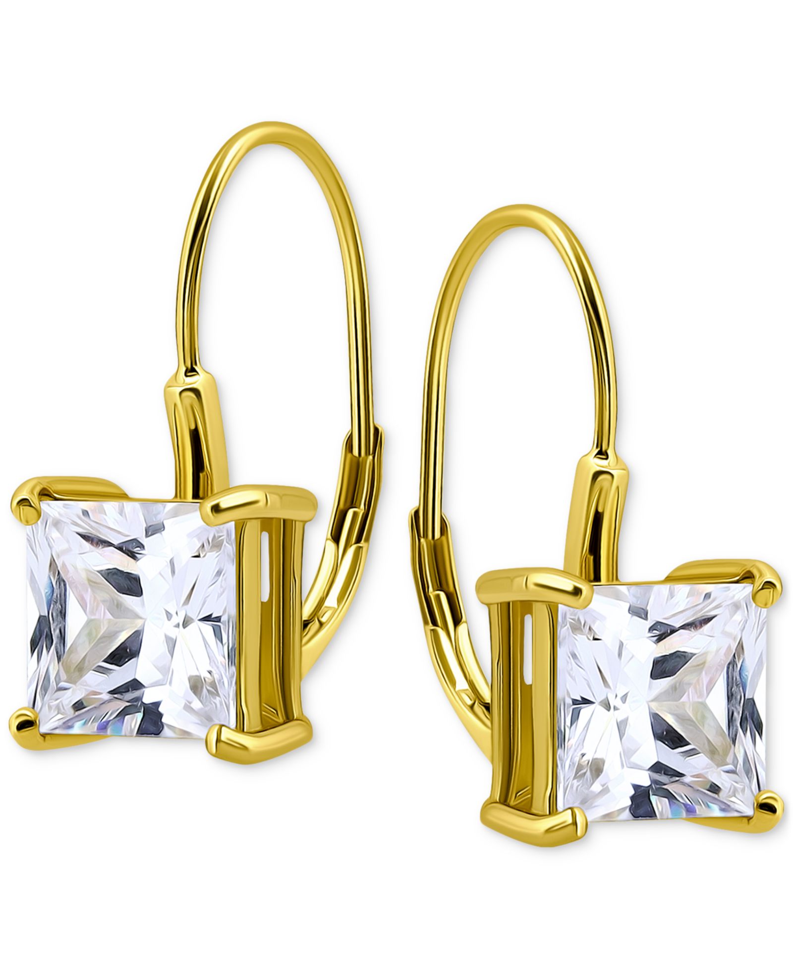 Серьги-подвески Giani Bernini Cubic Zirconia Square Leverback из стерлингового серебра с напылением 18k Gold