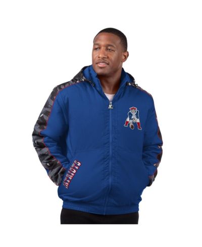 Starter Men's Navy New England Patriots Thursday Night Gridiron Full-Zip Hoodie Jacket