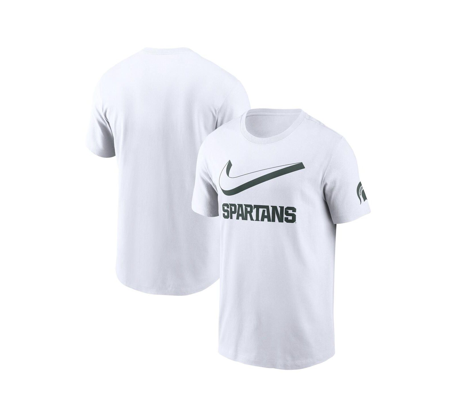 Nike Men's Michigan State Spartans T-Shirt футболка с принтом Swoosh белая