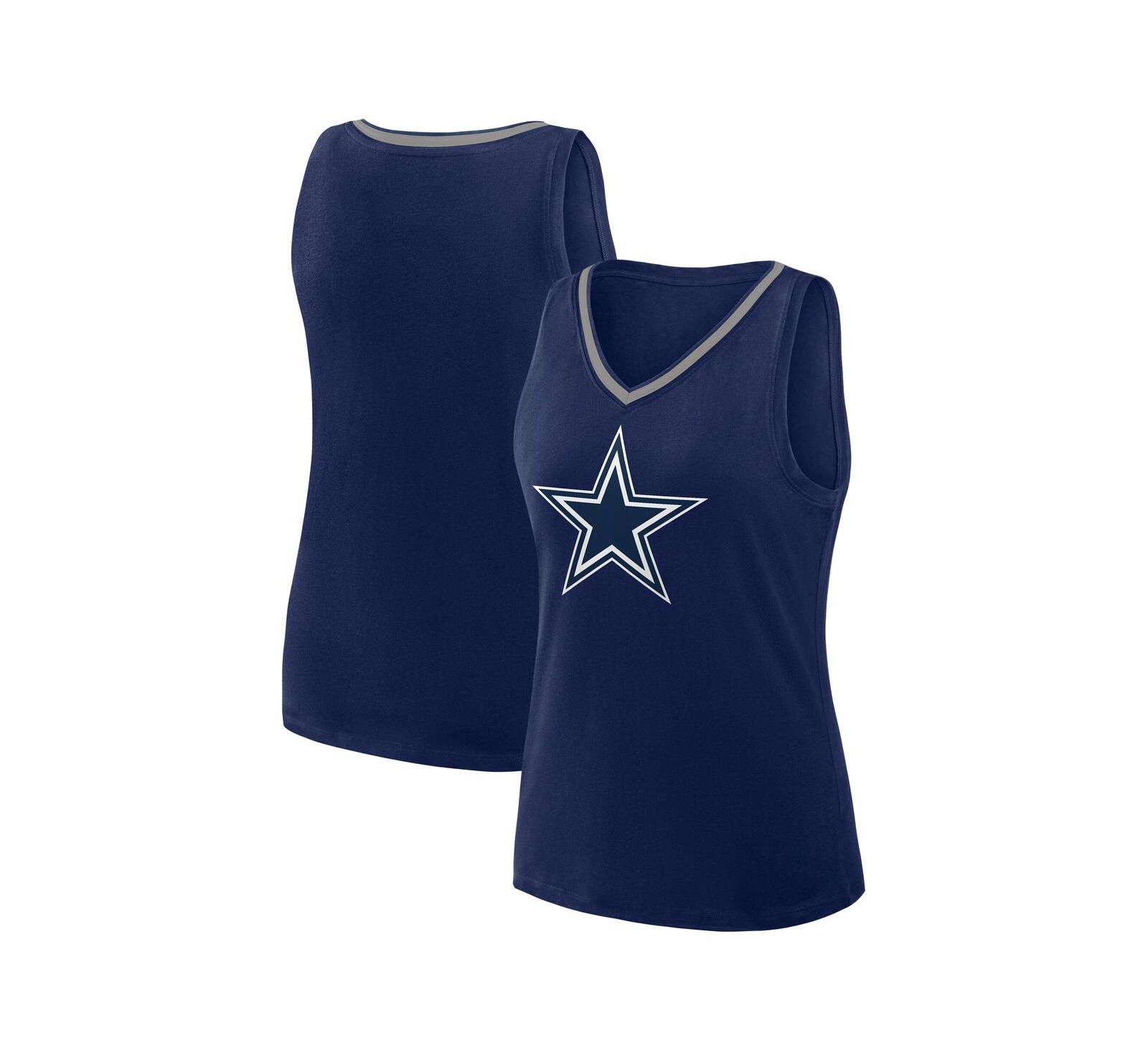 Logo Athletic Women's Navy Dallas Cowboys Stellar Win V-Neck Tank Top