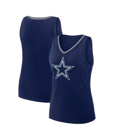 Logo Athletic Women's Navy Dallas Cowboys Stellar Win V-Neck Tank Top