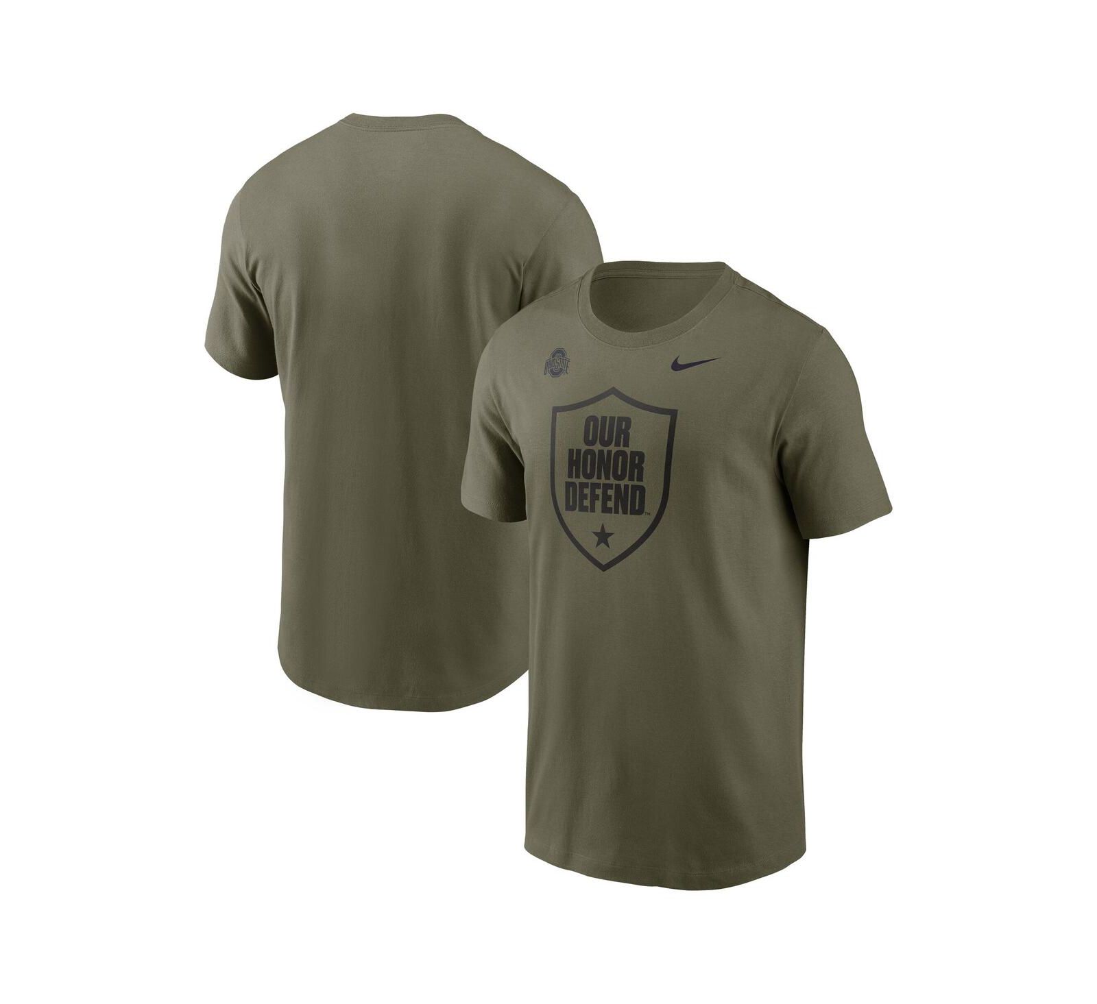Футболка Nike Men's Olive Ohio State Buckeyes Primetime Logo Performance