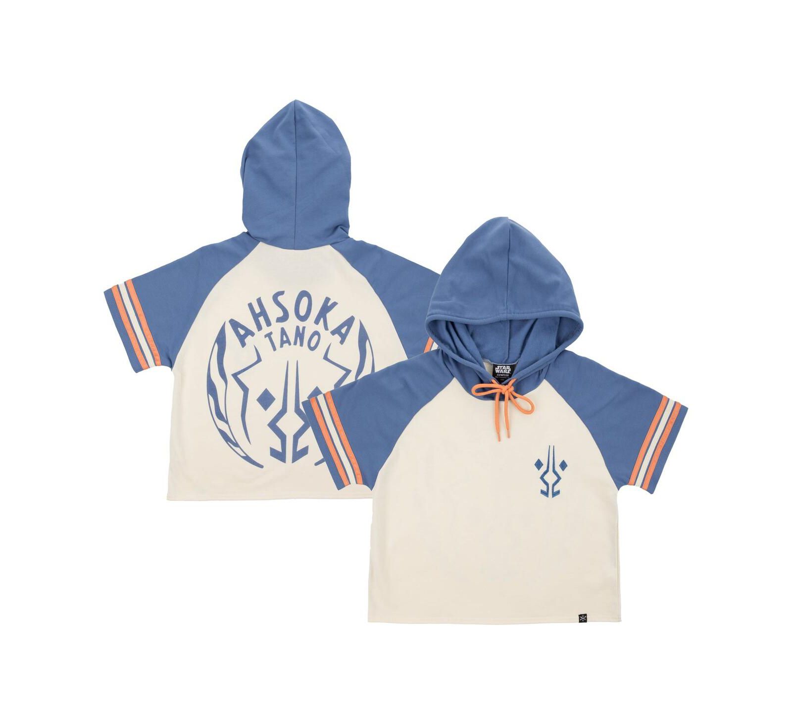 Женское укороченное худи Heroes & Villains Women's Cream Star Wars Ahsoka Tano Raglan Cropped Pullover Hoodie